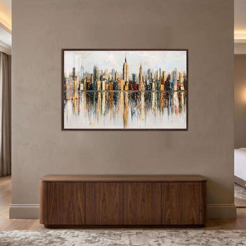 Manhattan Reflections with walnut frame