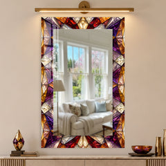 Prismatic Jewel Mosaic Vertical Mirror Wall Art
