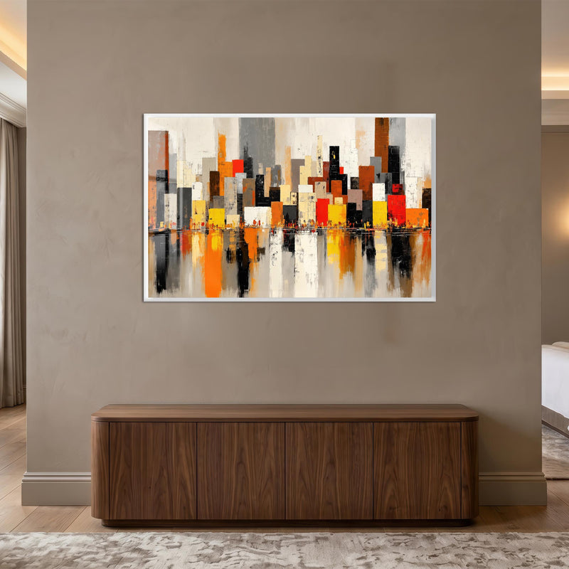 Urban Glow Reflections with white frame