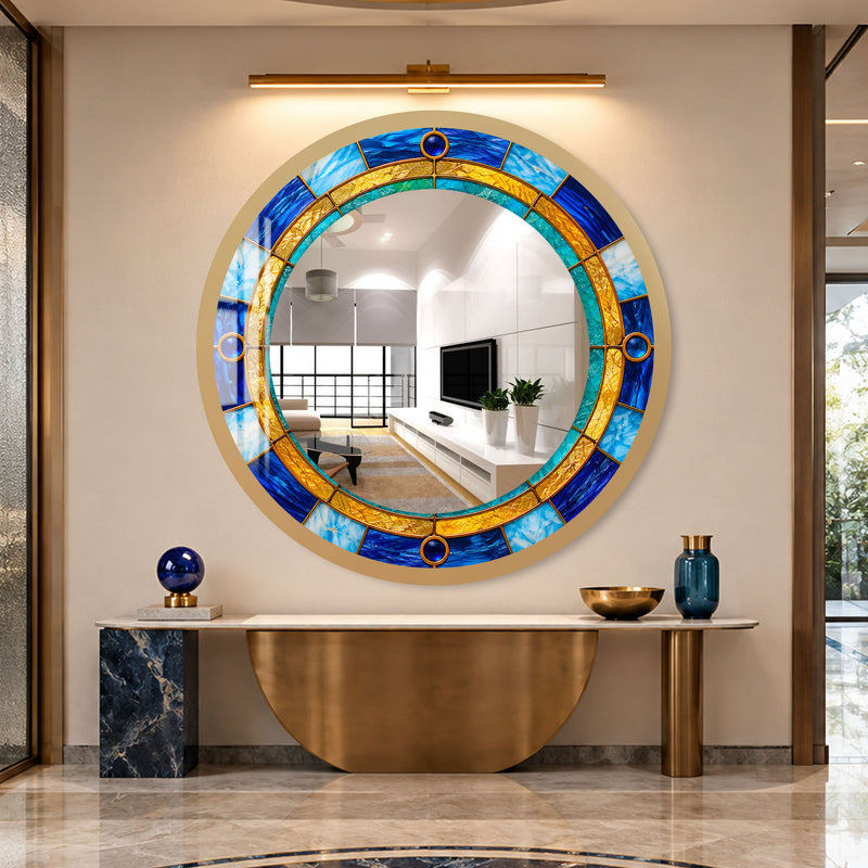 Azure Jewel Mosaic with gold frame