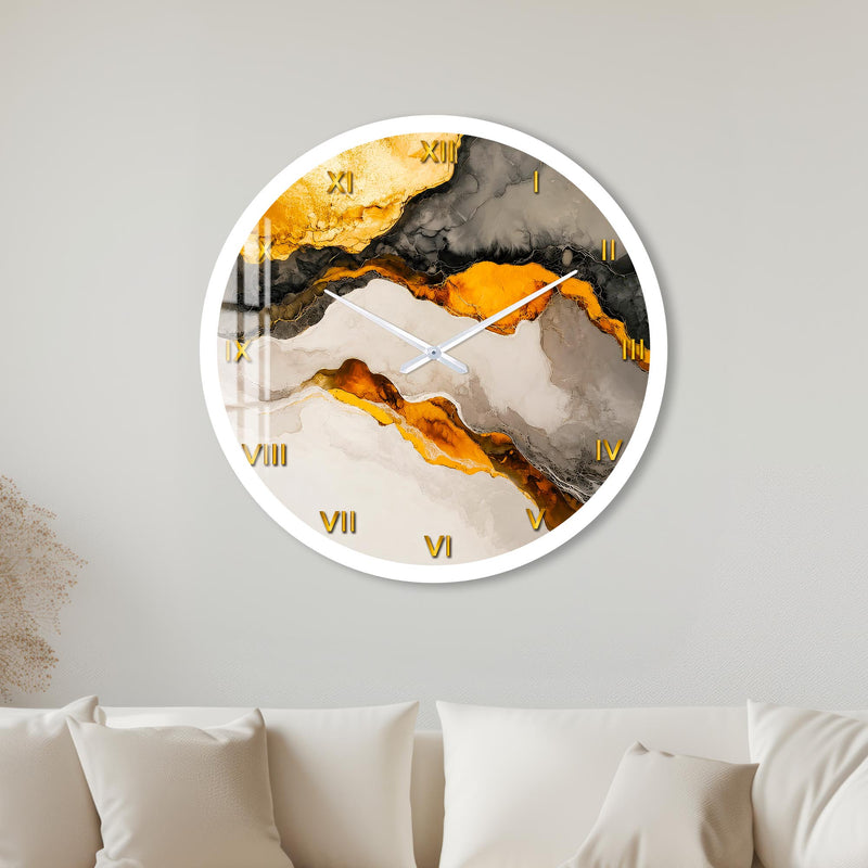 Golden Marble Flow with white frame
