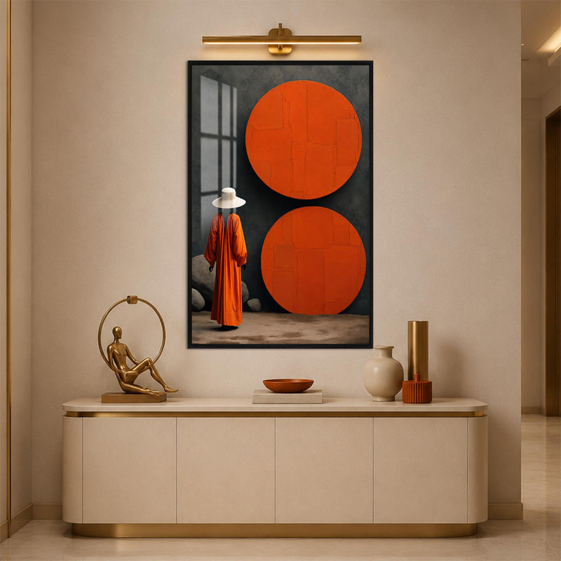 Crimson Circle Muse with black frame