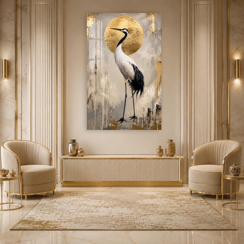 Crane Before Golden Sun lifestyle view