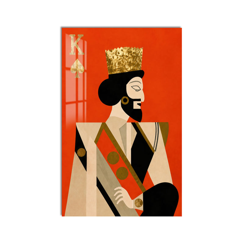 Artronauts Glass Print King Of Spades Glass Wall Art