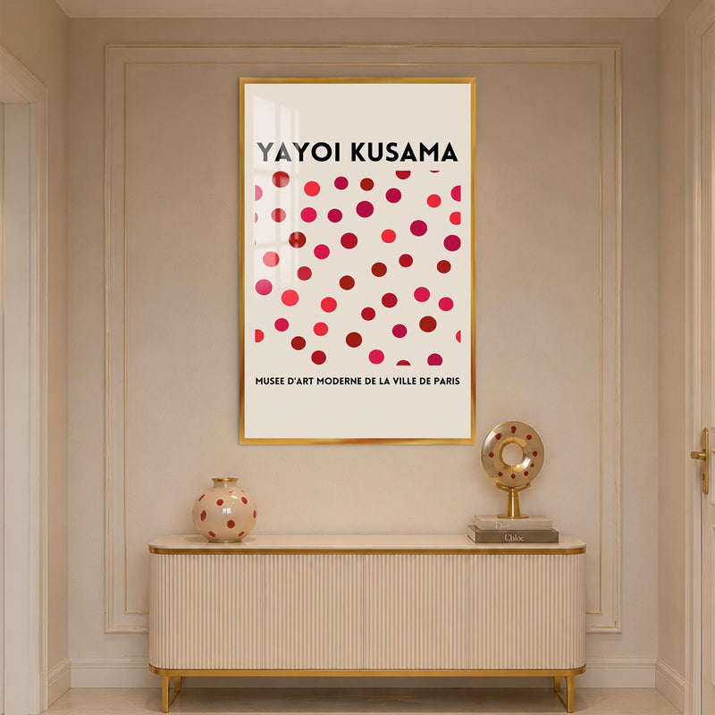 Kusama Dot Symphony with gold frame
