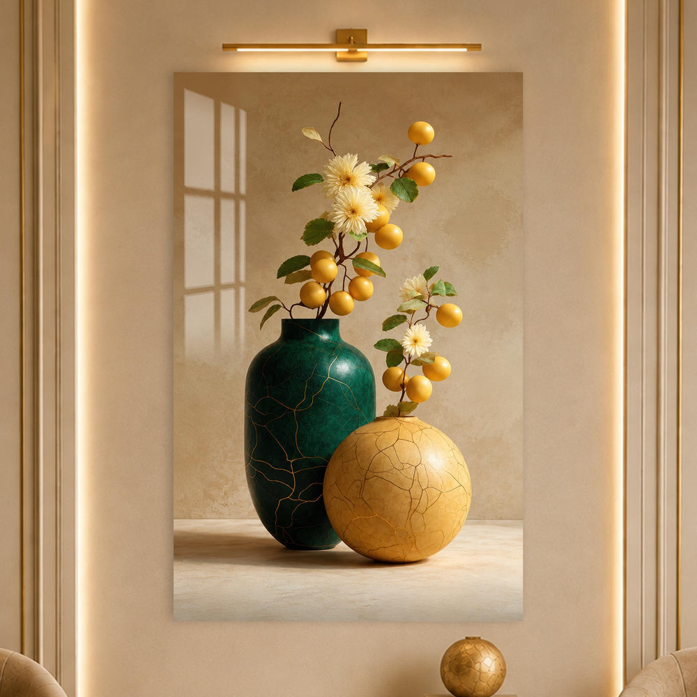 Golden Fruit Still Life in a modern room