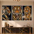 Golden Tiger with silver frame