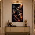 Fiery Lady Justice with black frame