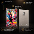 Pop Icon Graffiti — tempered glass, ultra HD print, ready to hang