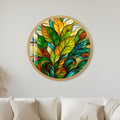 Stained Glass Foliage with gold frame