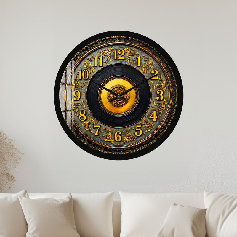 Ornate Golden Record with black frame