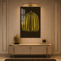 Golden Dotted Pumpkin with walnut frame