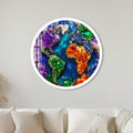 Crystal World Map with white frame