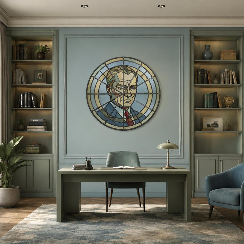 Stained Glass Portrait Medallion lifestyle view