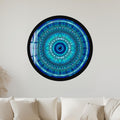Turquoise Filigree Evil Eye Mandala with black frame