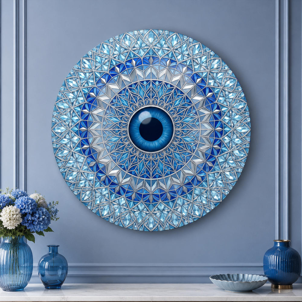 Crystal Nazar Mandala — tempered glass, ultra HD print, ready to hang