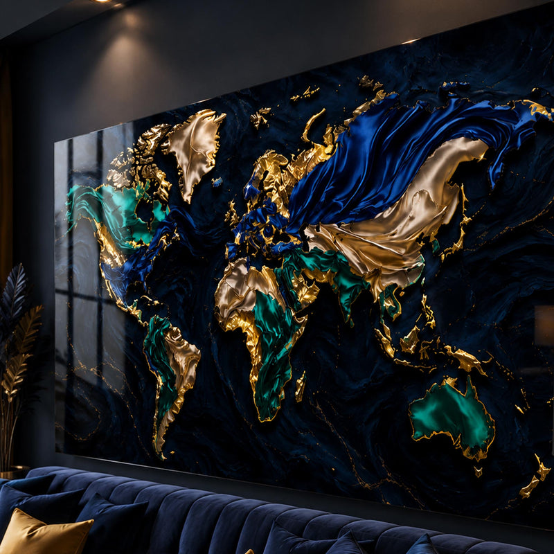 Gilded World Map lifestyle view