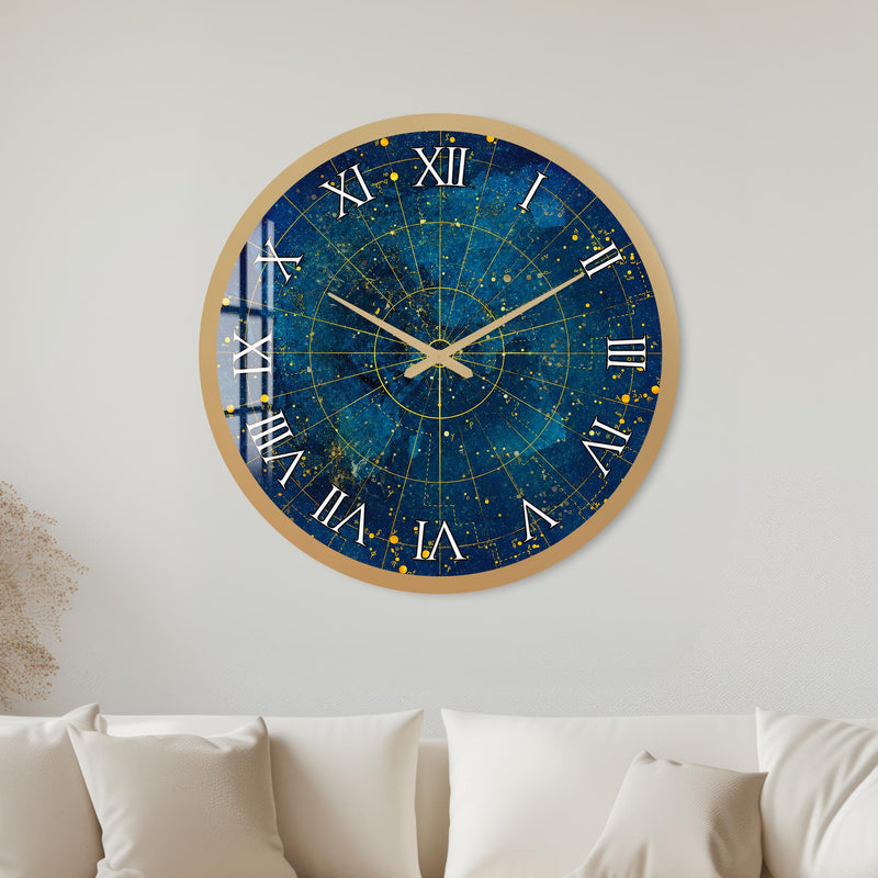 Celestial Roman Numerals with gold frame