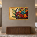 Rustic Floral Basket with gold frame