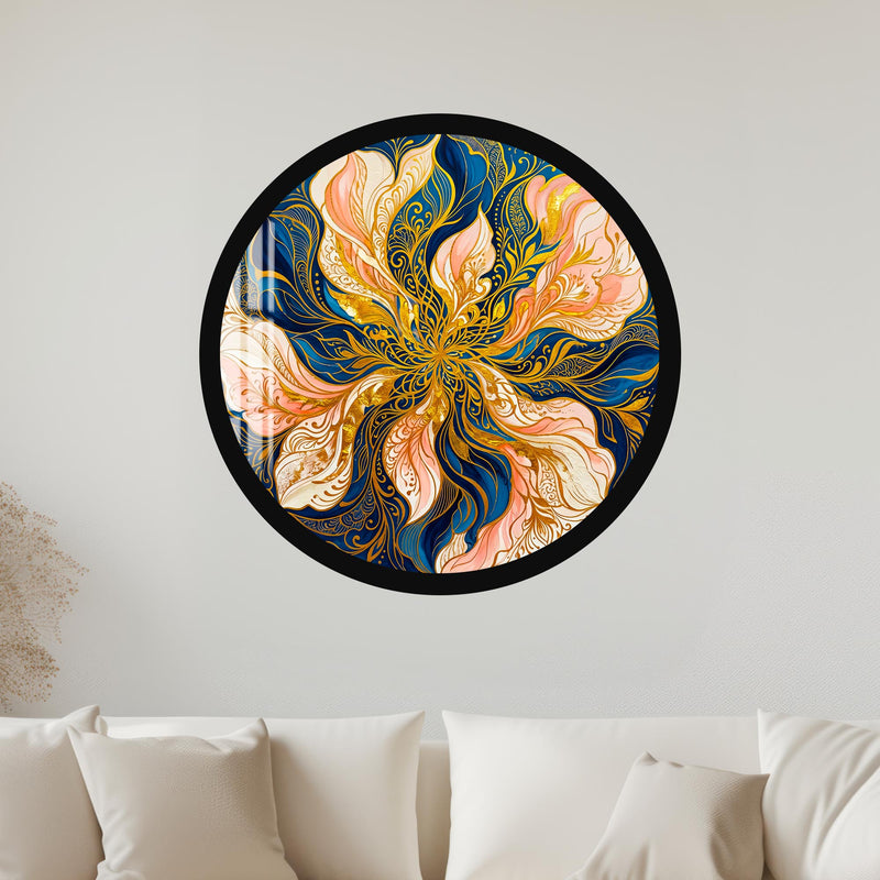 Midnight Blossom with gold frame
