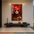 Artronauts Glass Print 12x18 cm | 4.7"x7.1" / Silver Peacock Neon Muse Glass Wall Art