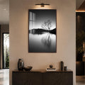 Lone Tree Reflection with walnut frame