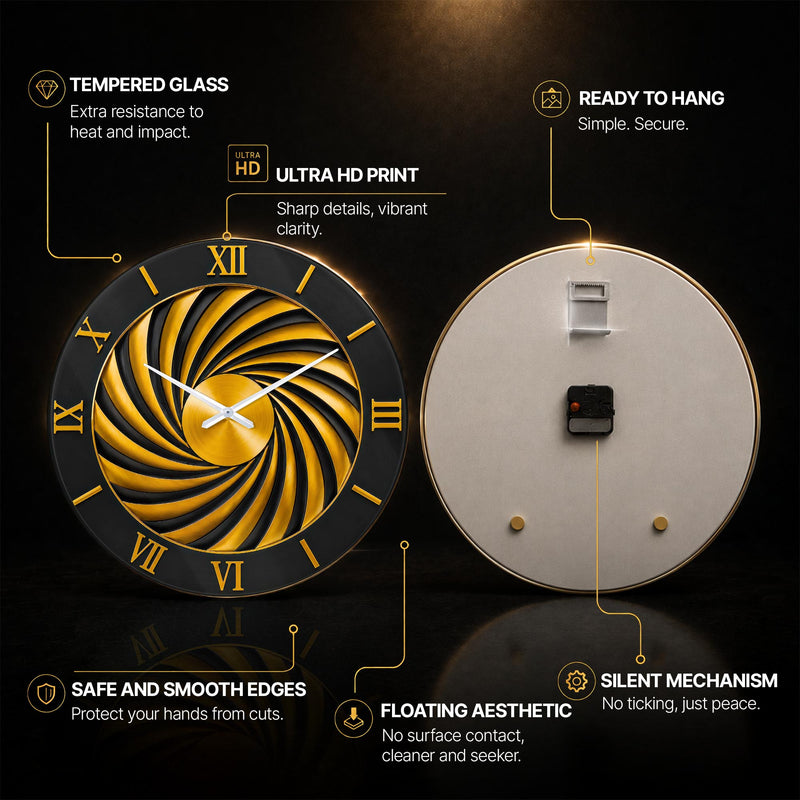 Golden Spiral — tempered glass, ultra HD print, ready to hang
