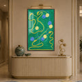 Floral Face Reverie with walnut frame
