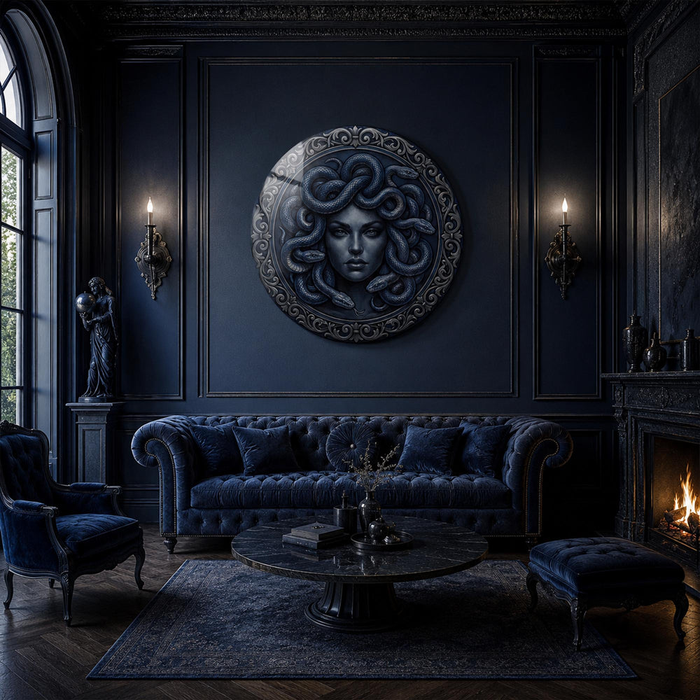 Midnight Medusa in a modern room