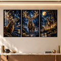Moonlit Deer with black frame