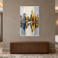 Golden City Reflections with white frame