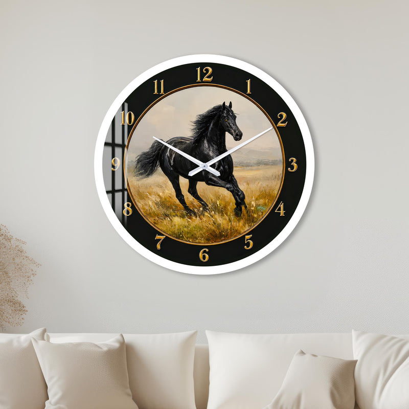 Black Stallion with white frame
