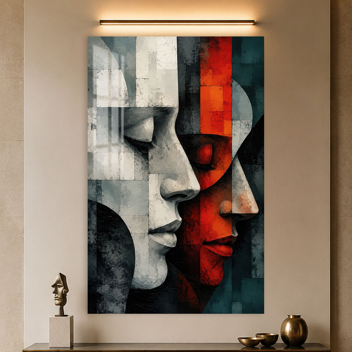 Faces in Contrast in a modern room