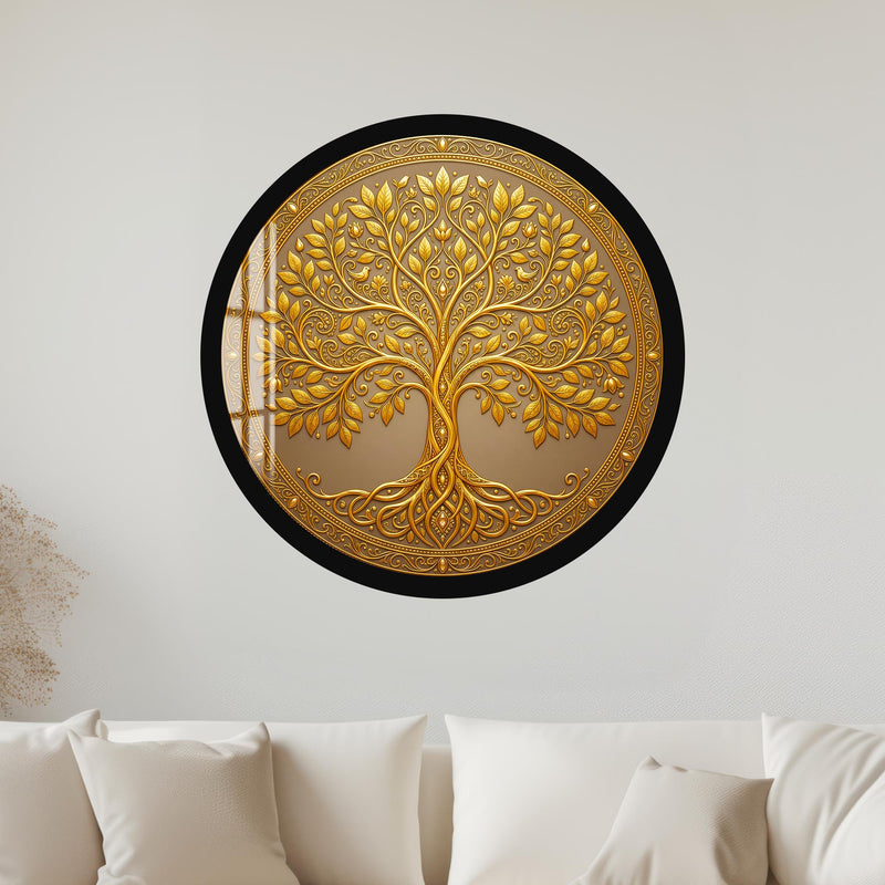 Golden Tree Of Life IV with gold frame