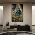 Turquoise Cosmic Core with walnut frame