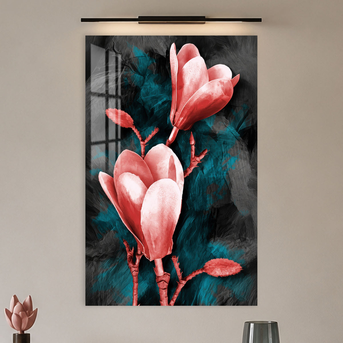 Midnight Magnolias in a modern room