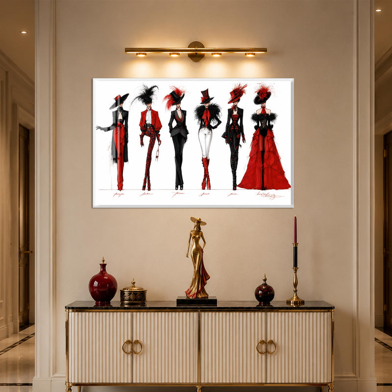 Crimson Couture Lineup with white frame