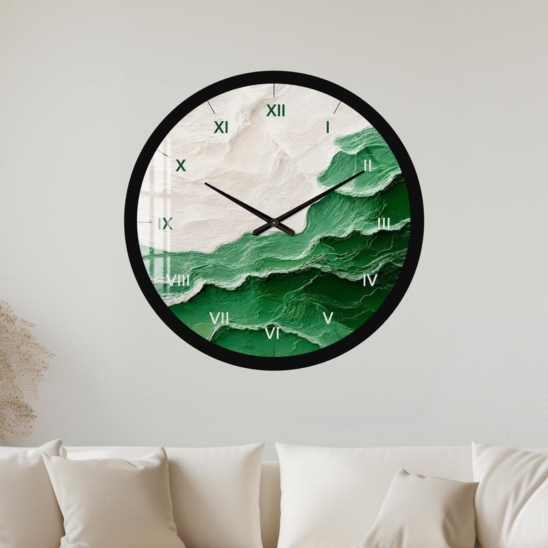 Emerald Marble Waves with black frame