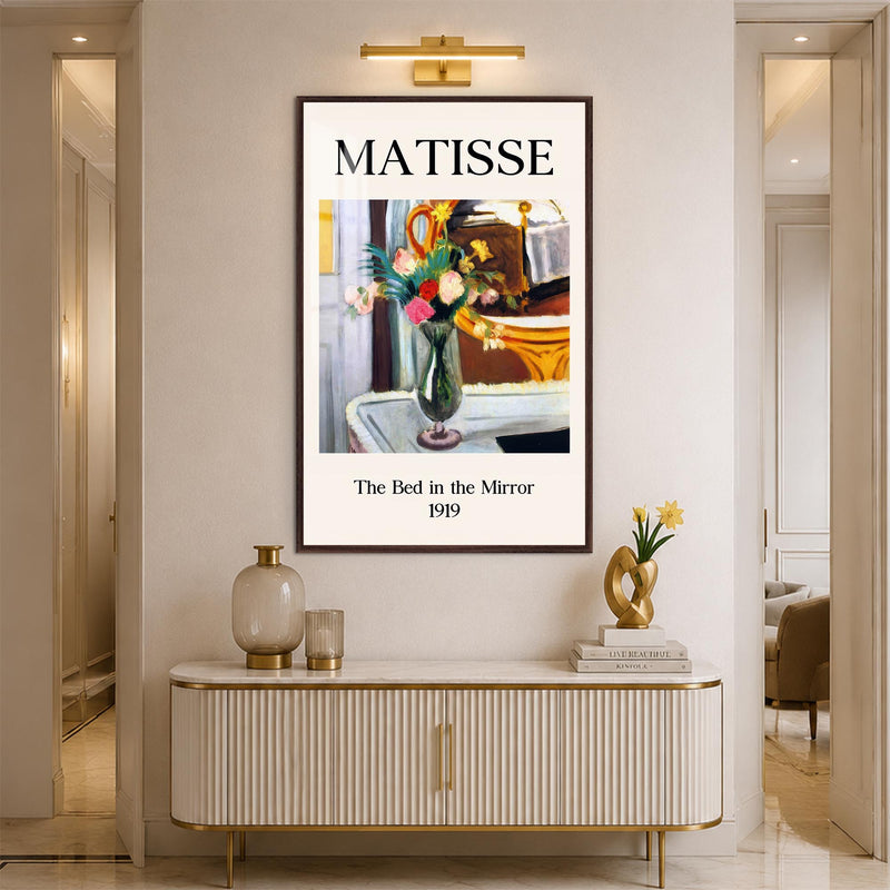 Matisse Bed In Mirror with walnut frame