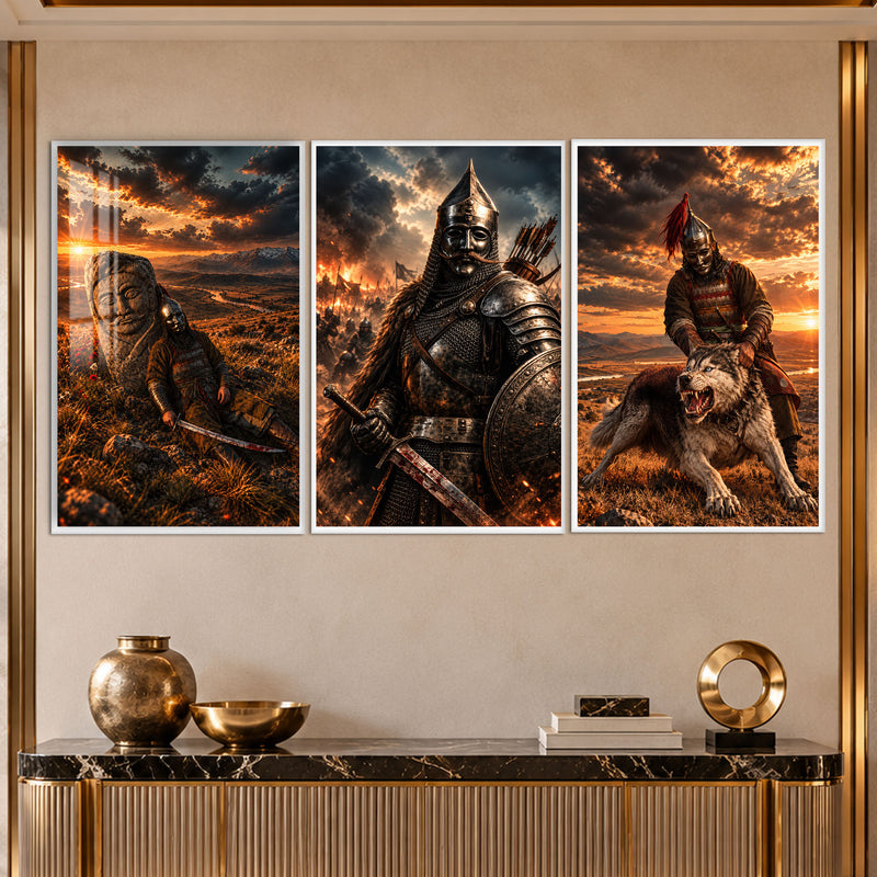 Warrior Sunset with white frame