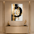 Artronauts Glass Print 12x18 cm | 4.7"x7.1" / Silver Golden Leaf Eclipse Glass Wall Art