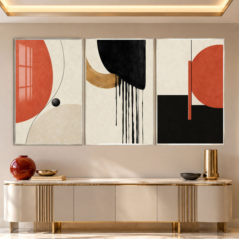 Abstract Rhythm II with silver frame