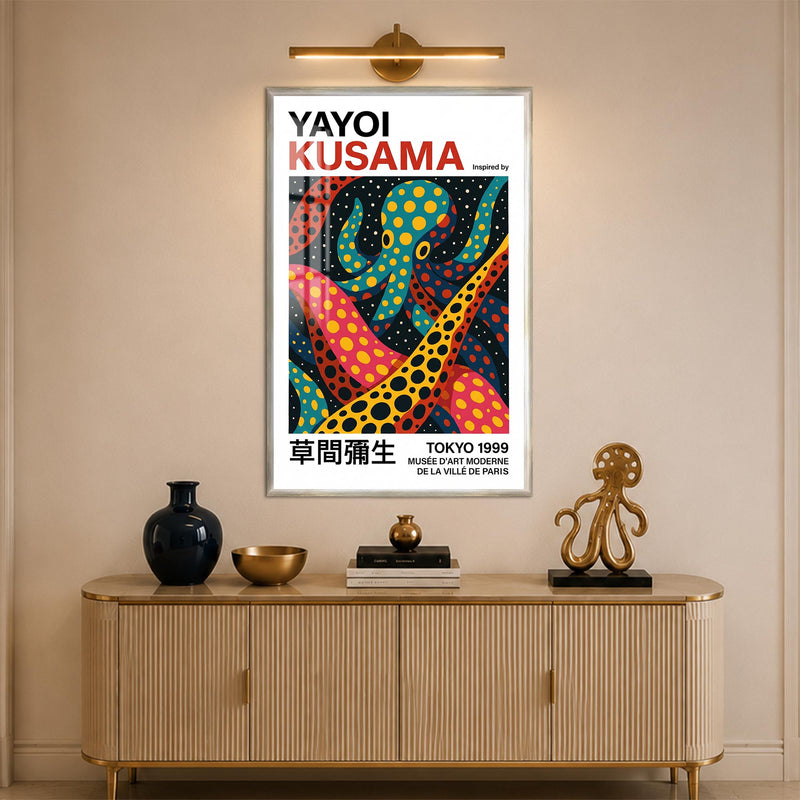 Polka Dot Octopus with silver frame