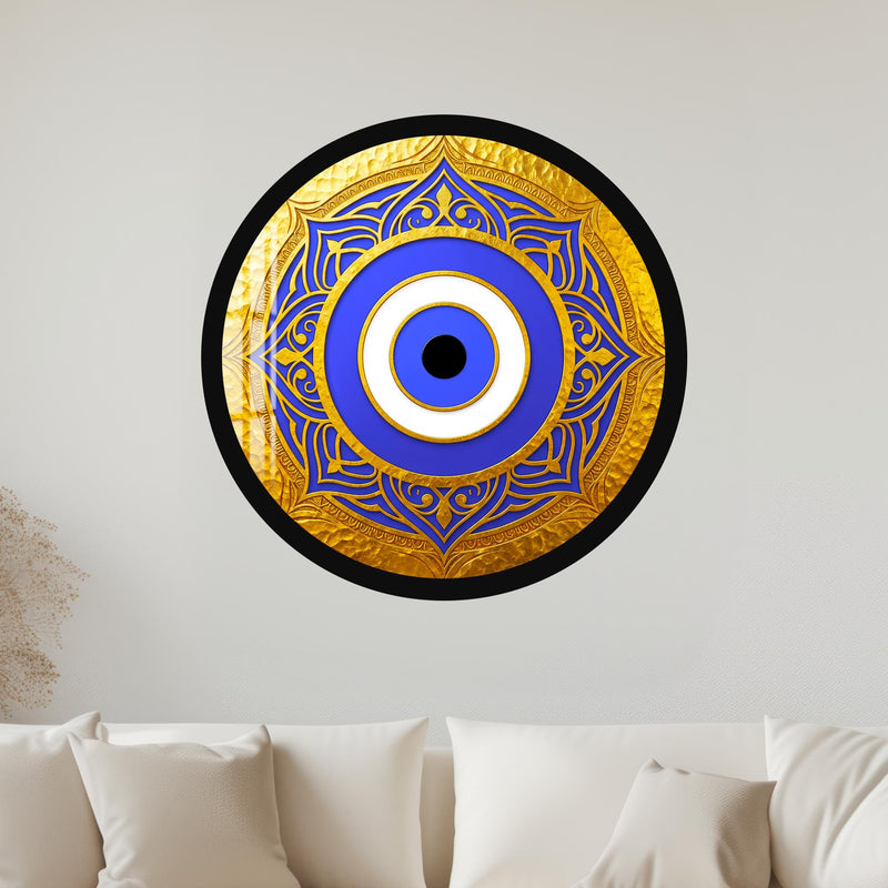 Royal Blue Evil Eye with gold frame