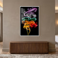 Chromatic Smoke Ribbons with white frame