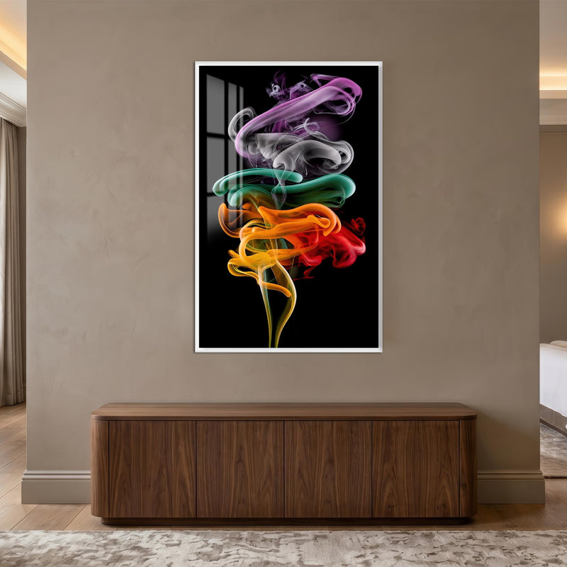 Chromatic Smoke Ribbons with white frame