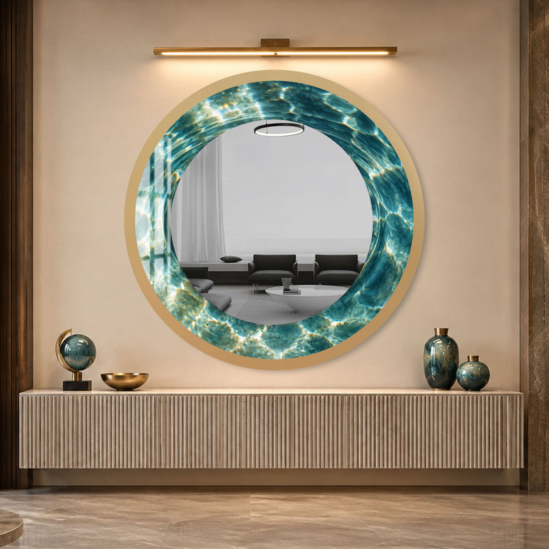 Aquatic Light with gold frame