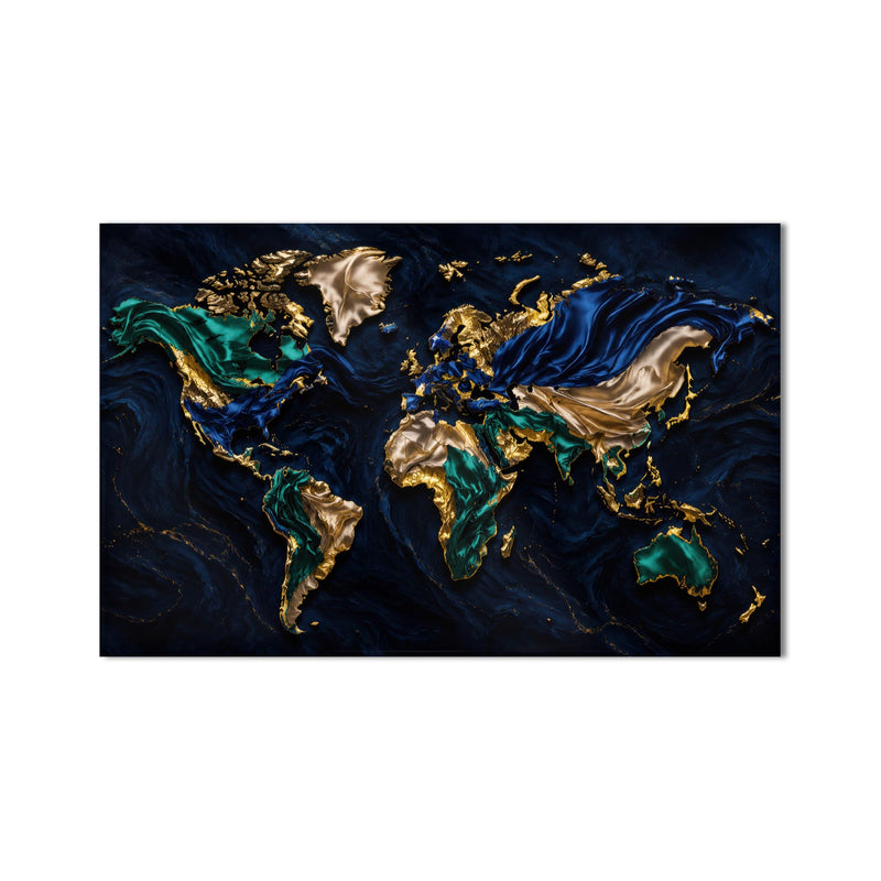 Gilded World Map product shot on white background