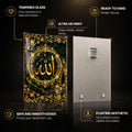 Golden Islamic — tempered glass, ultra HD print, ready to hang