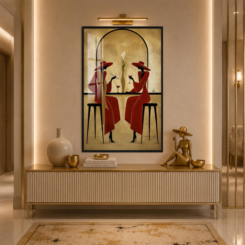 Scarlet Cocktail Hour with black frame